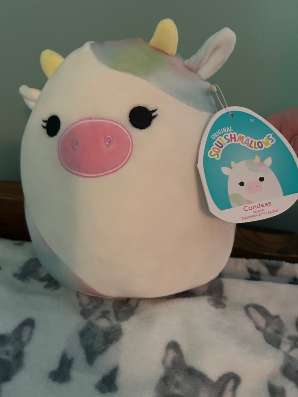 Squishmallows Pastel Cow Candess Plush - Cream, Pink, Yellow, Green, Blue